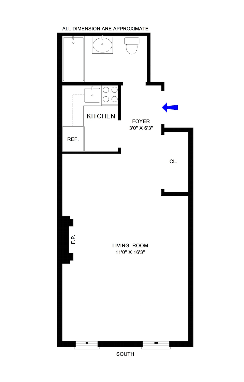 Floorplan for 437 West 48th Street, 3A