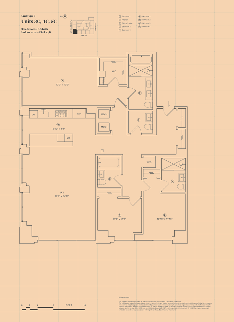 Floorplan for 51 Jay Street, 5C