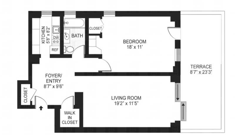 Floorplan for 180 West Houston Street, 10B