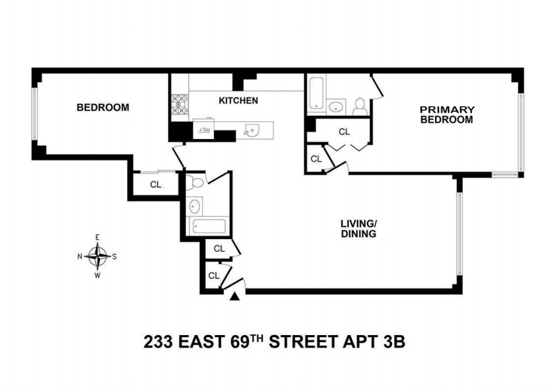 Floorplan for 233 East 69th Street, 3B