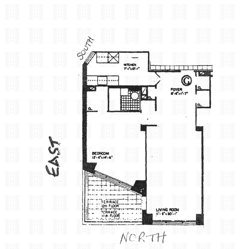 Floorplan for 210 East 36th Street, 11G