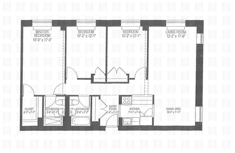 Floorplan for 300 West 135th Street, 4N