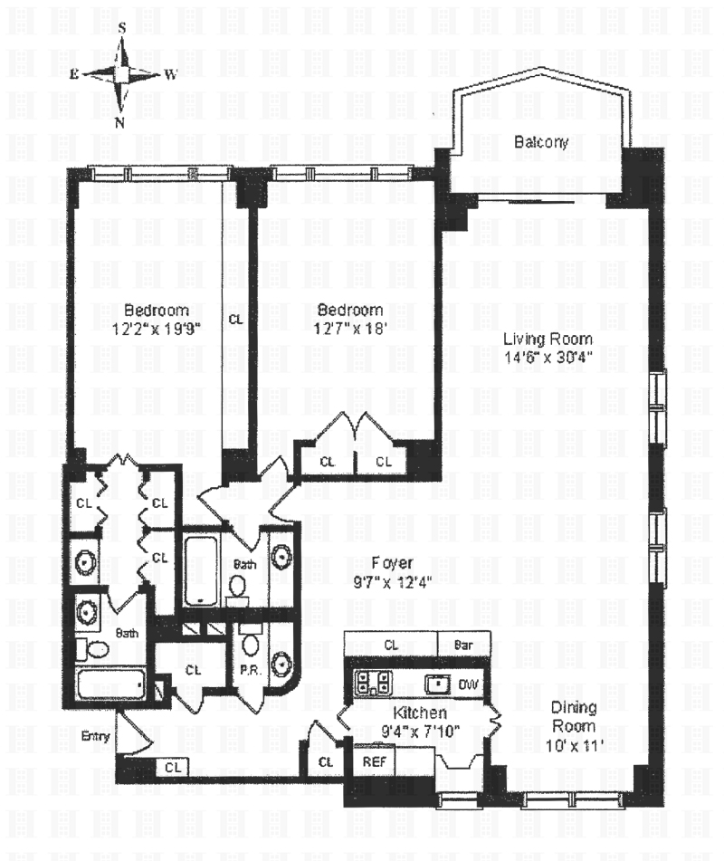 Floorplan for 303 East 57th Street, 31B