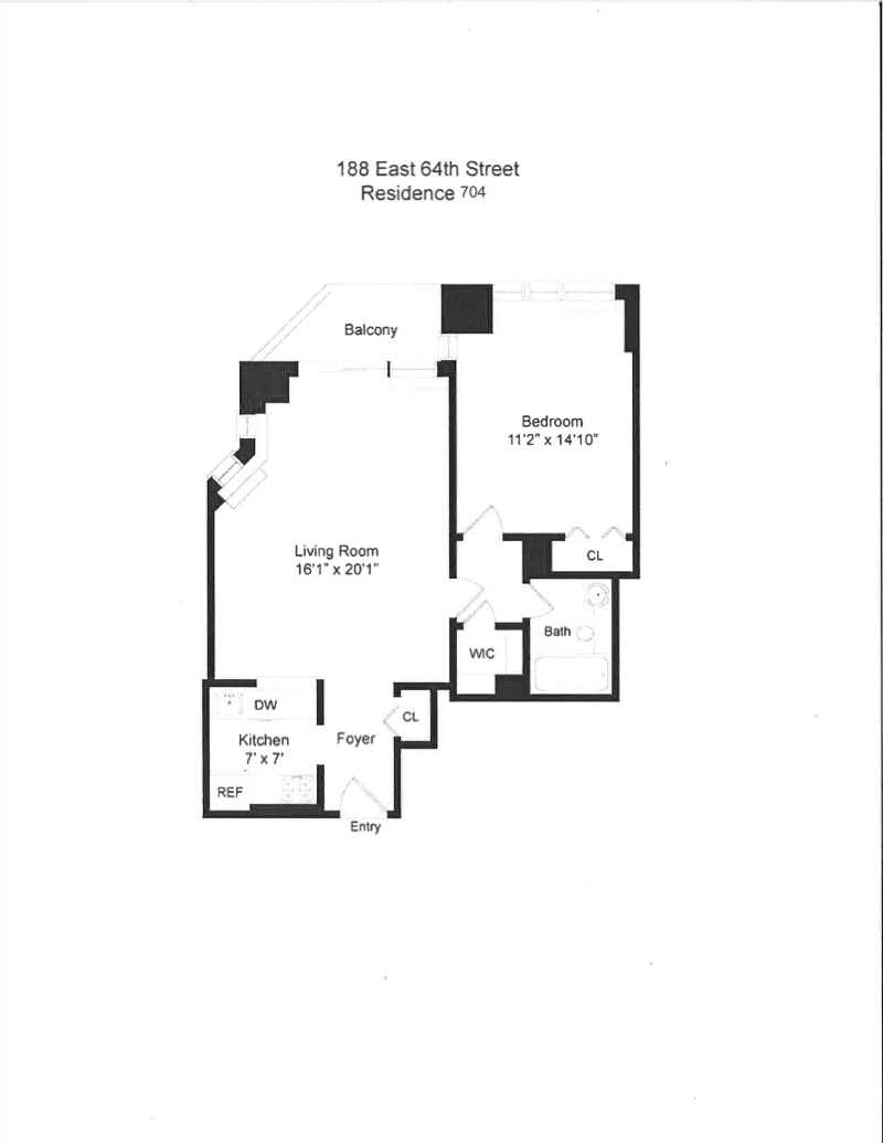Floorplan for 188 East 64th Street, 704