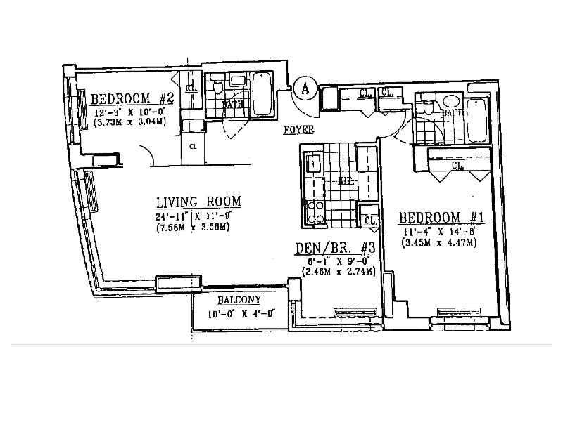 Floorplan for 4 -74 48th Avenue, 27A
