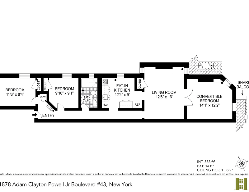 Floorplan for 1878 Adam Clayton Powell, 43