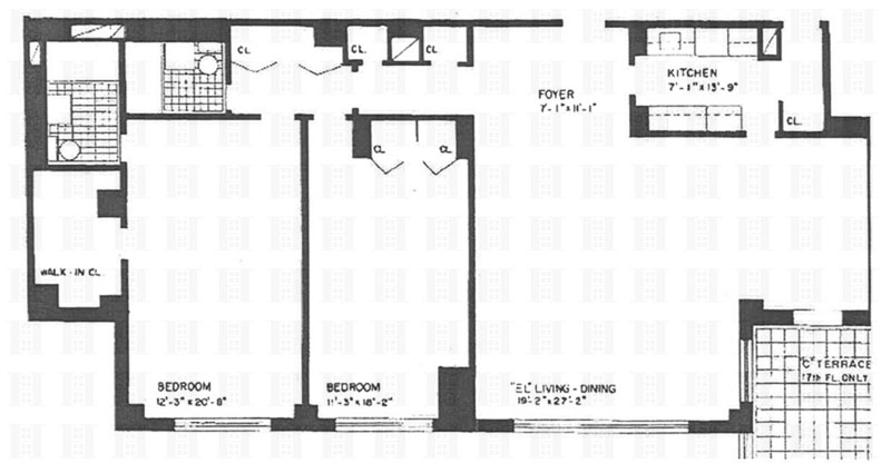 Floorplan for 501 East 79th Street, 17C