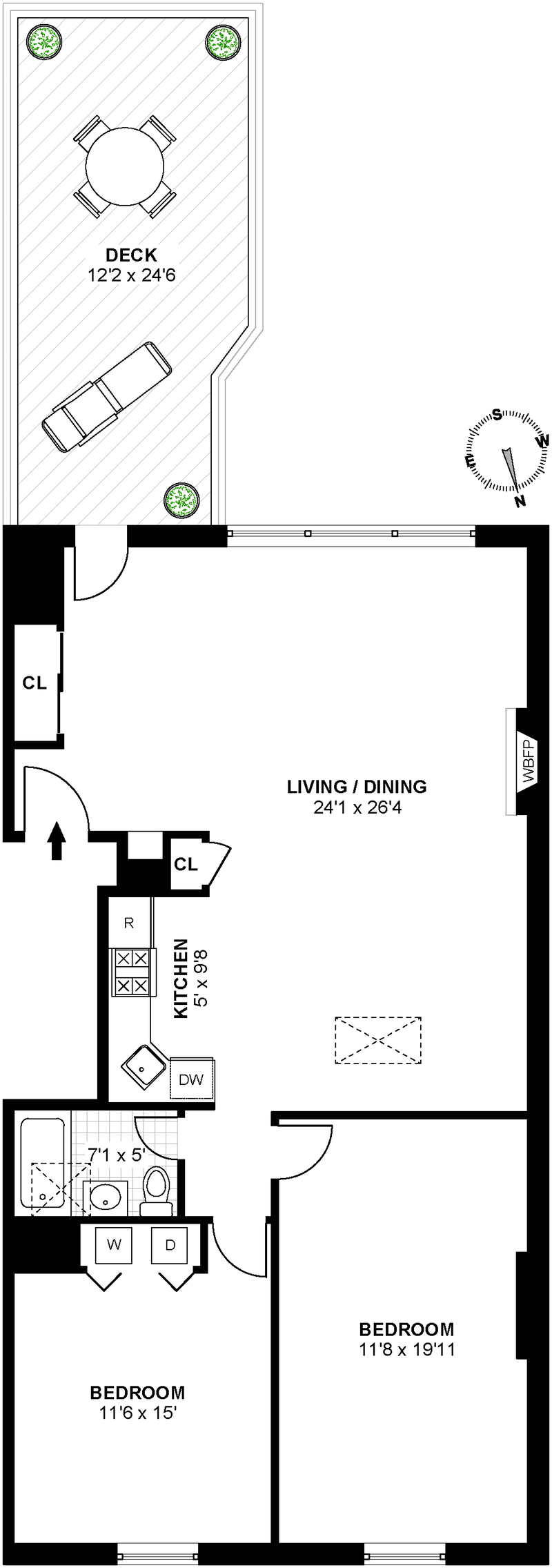 Floorplan for Top Of The World In Cobble Hill