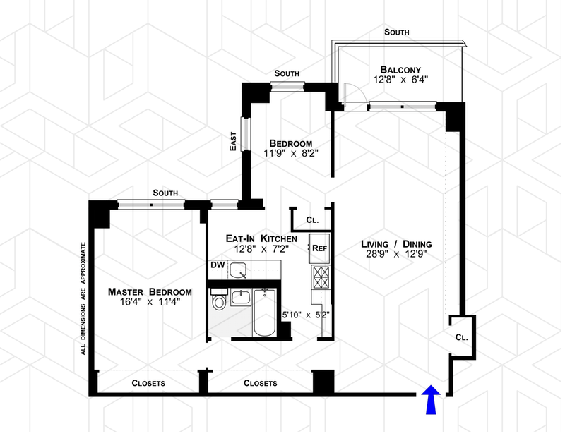 Floorplan for 401 East 89th Street, 9M