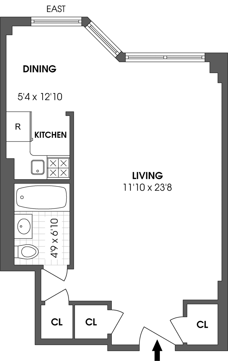 Floorplan for 166 East 35th Street, 7F