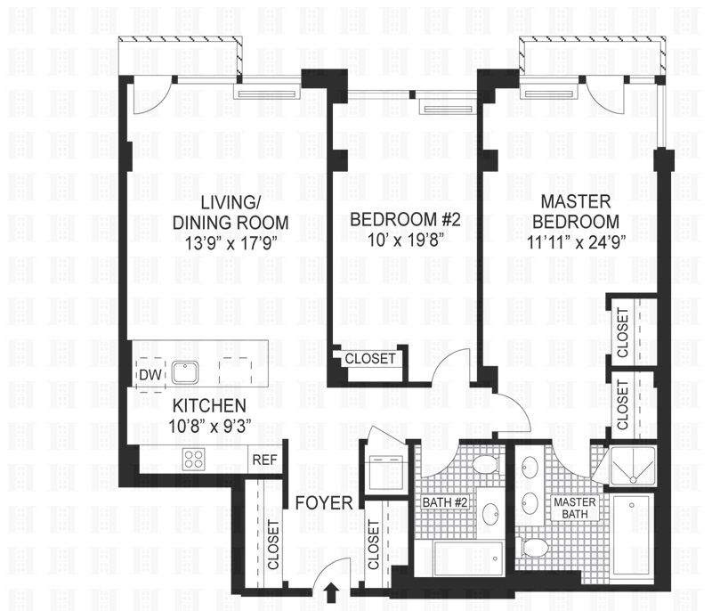 Floorplan for 117 West 123rd Street, 6D