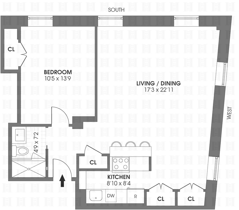 Floorplan for 23 East 10th Street, 230