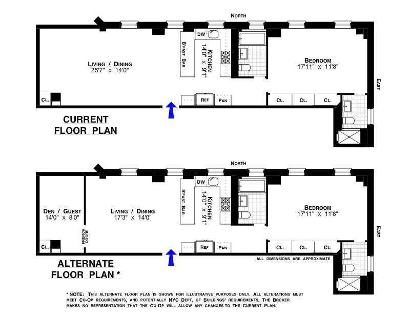 Floorplan for 340 West 55th Street, 8D