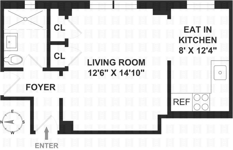 Floorplan for 25 West 64th Street, 4F