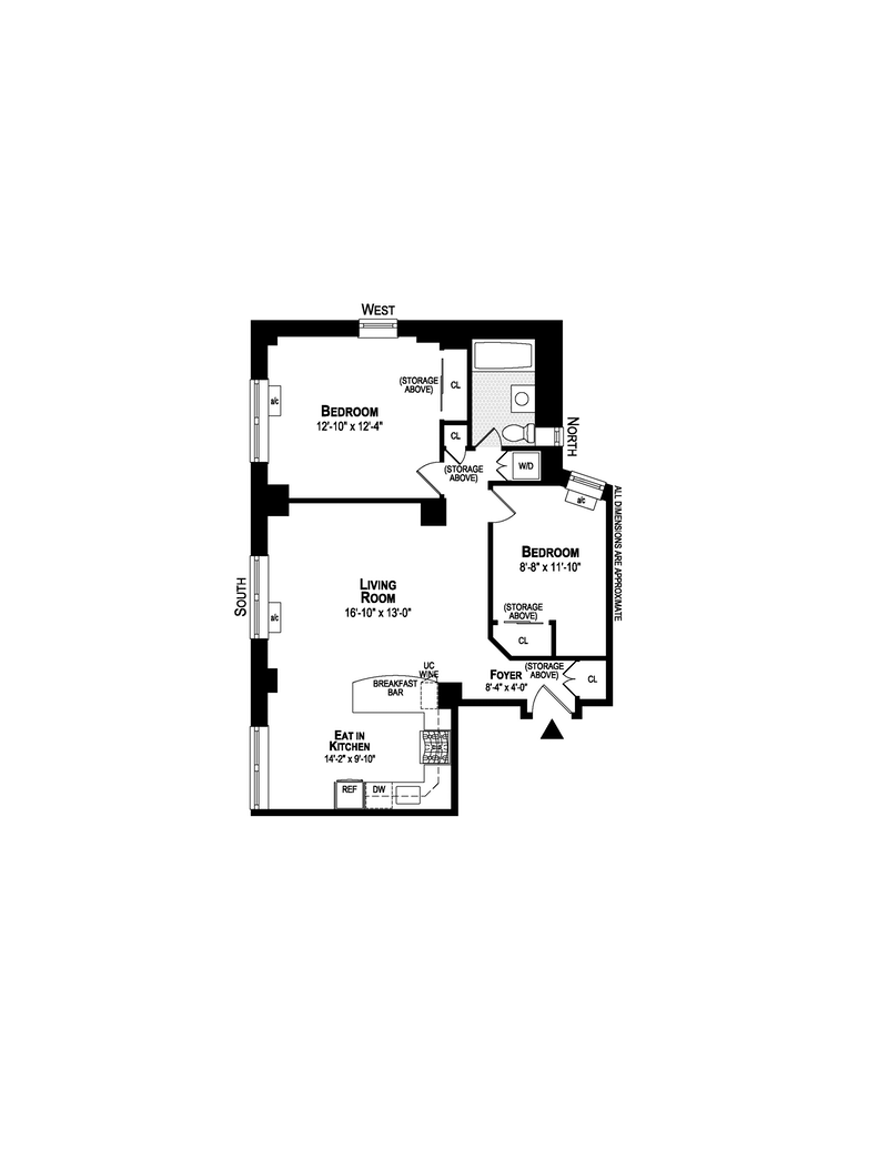 Floorplan for Wonderfully Renovated 2 Bedroom Home