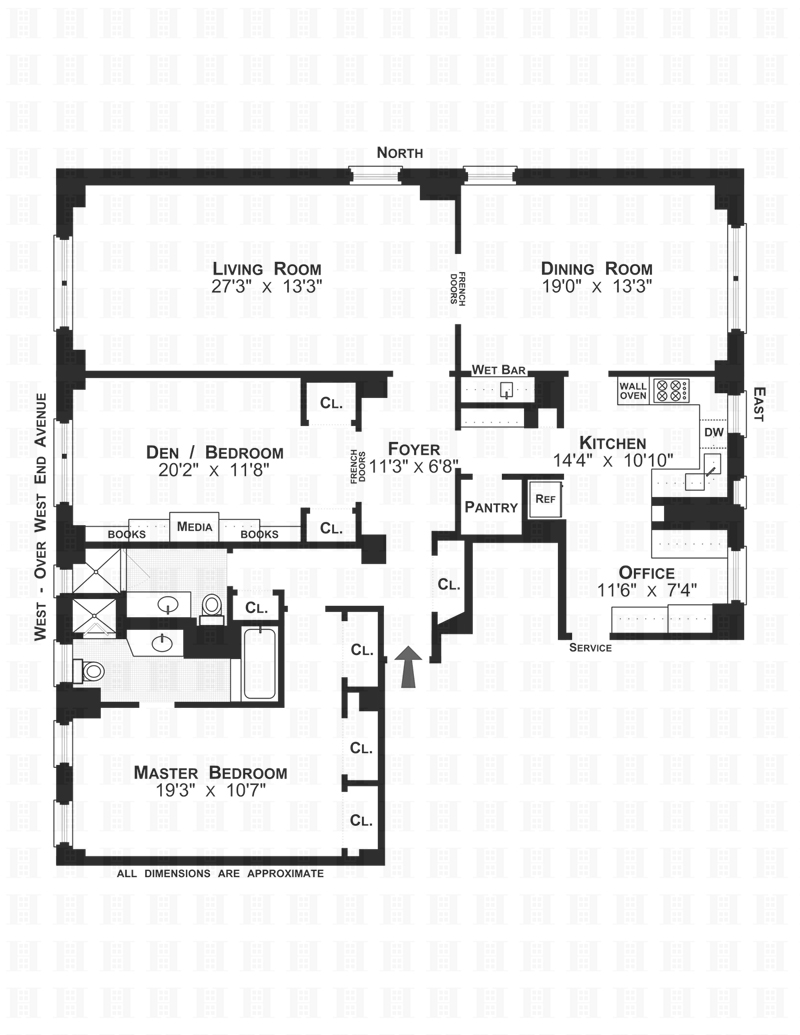 Floorplan for 440 West End Avenue, 3A