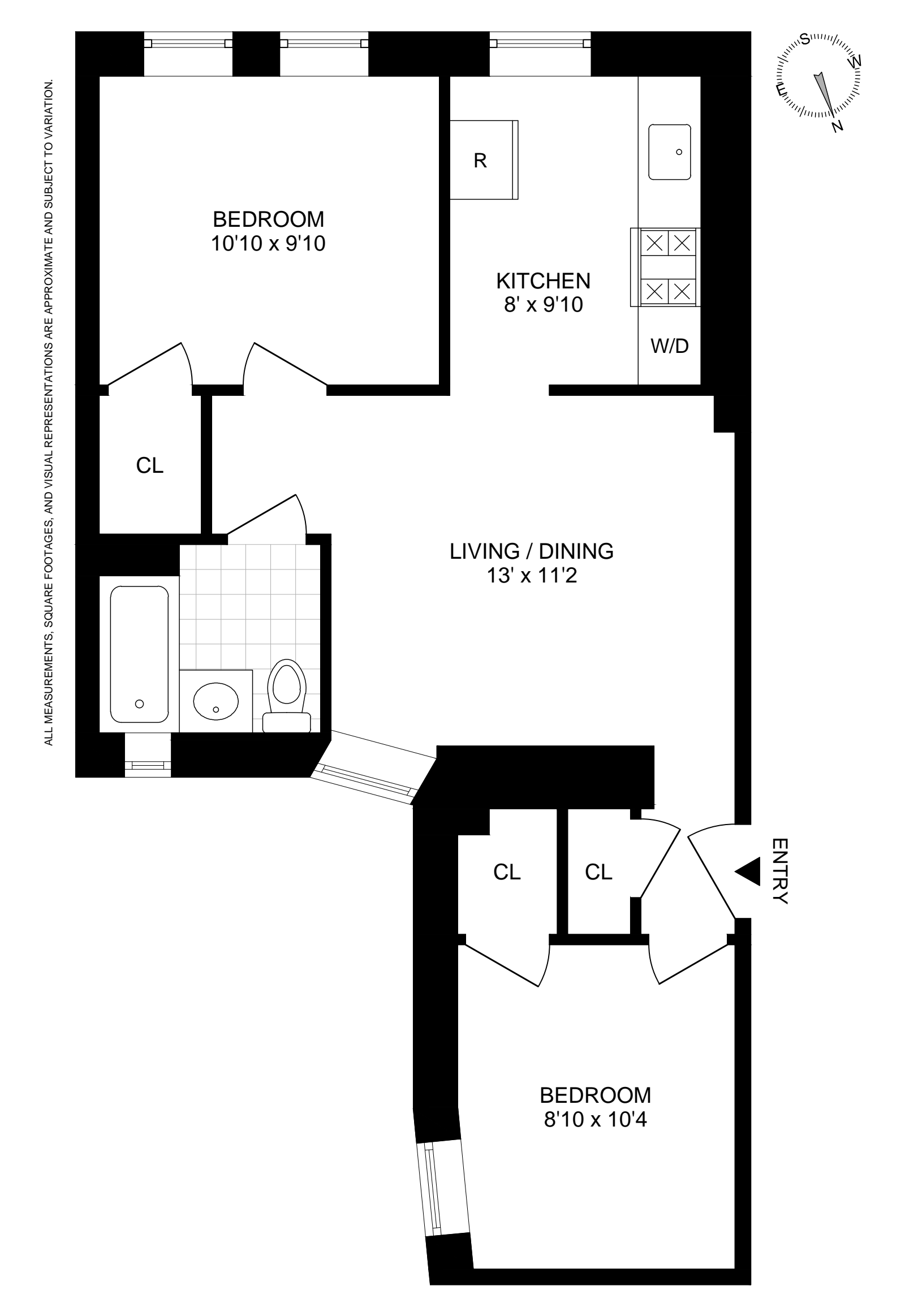 Floorplan for 517 West 144th Street, 1A