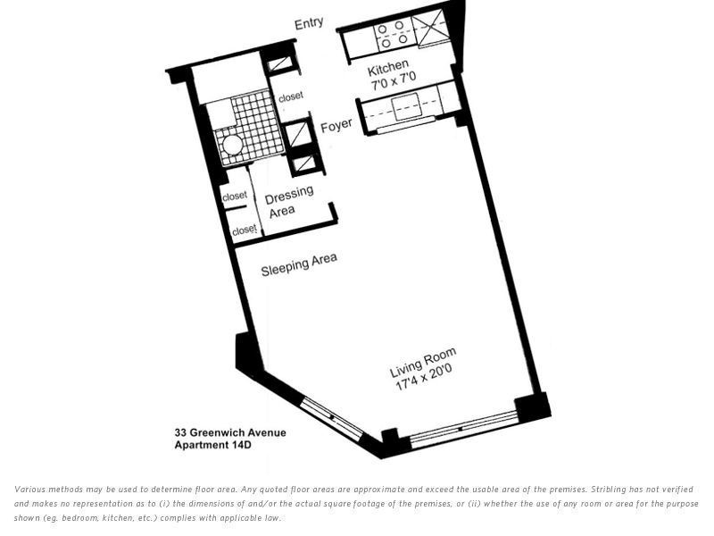 Floorplan for 33 Greenwich Avenue, 14D