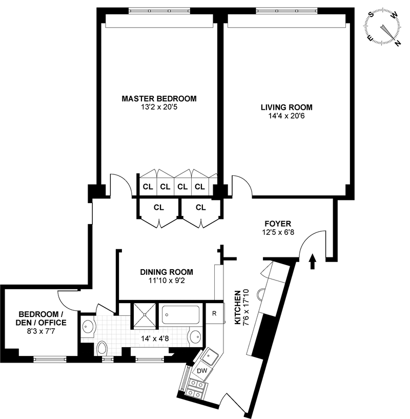 Floorplan for 180 Riverside Drive, 5B