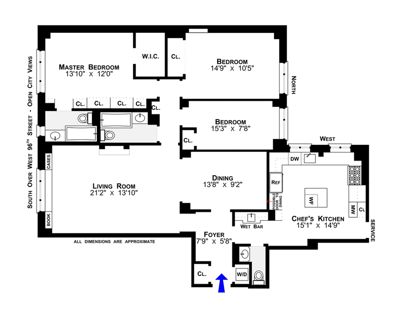 Floorplan for 7 West 96th Street, 8A