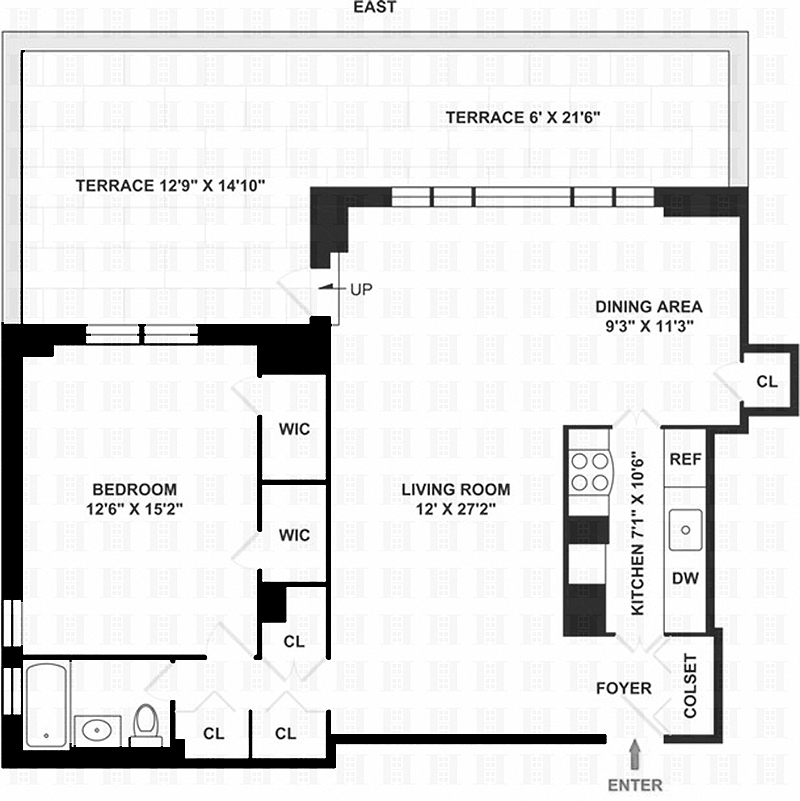 Floorplan for 165 West 66th Street, 15P