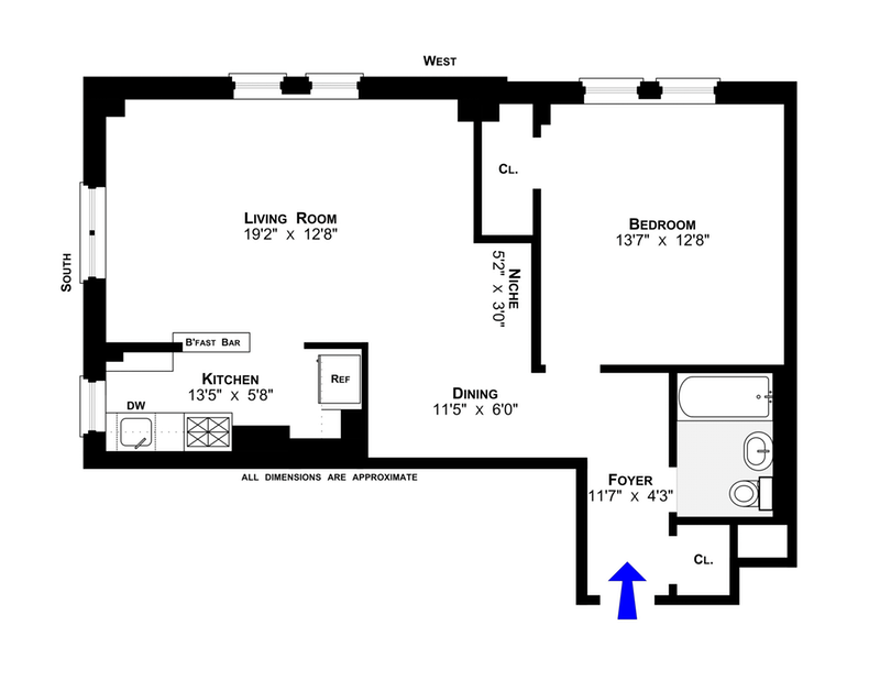 Floorplan for 161 West 16th Street, 14G