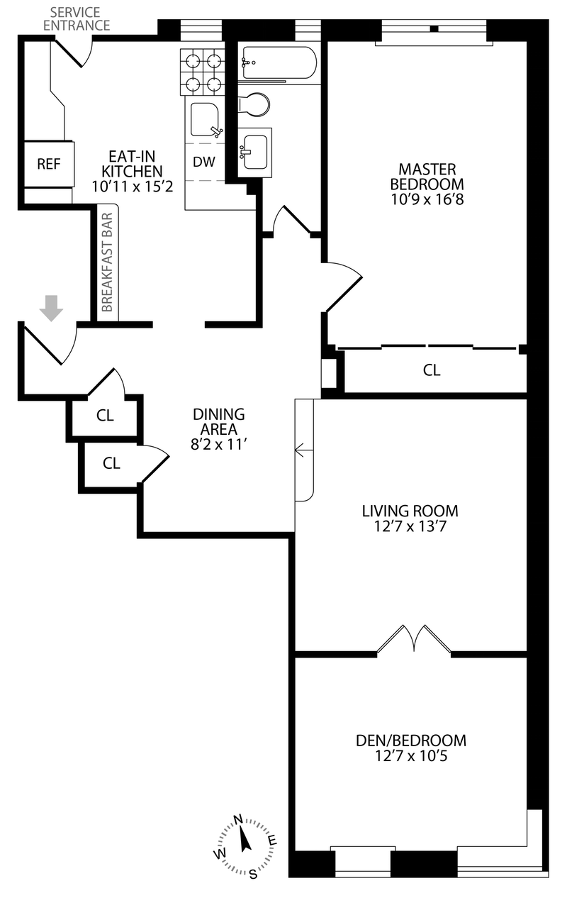 Floorplan for 519 East 86th Street, 5C