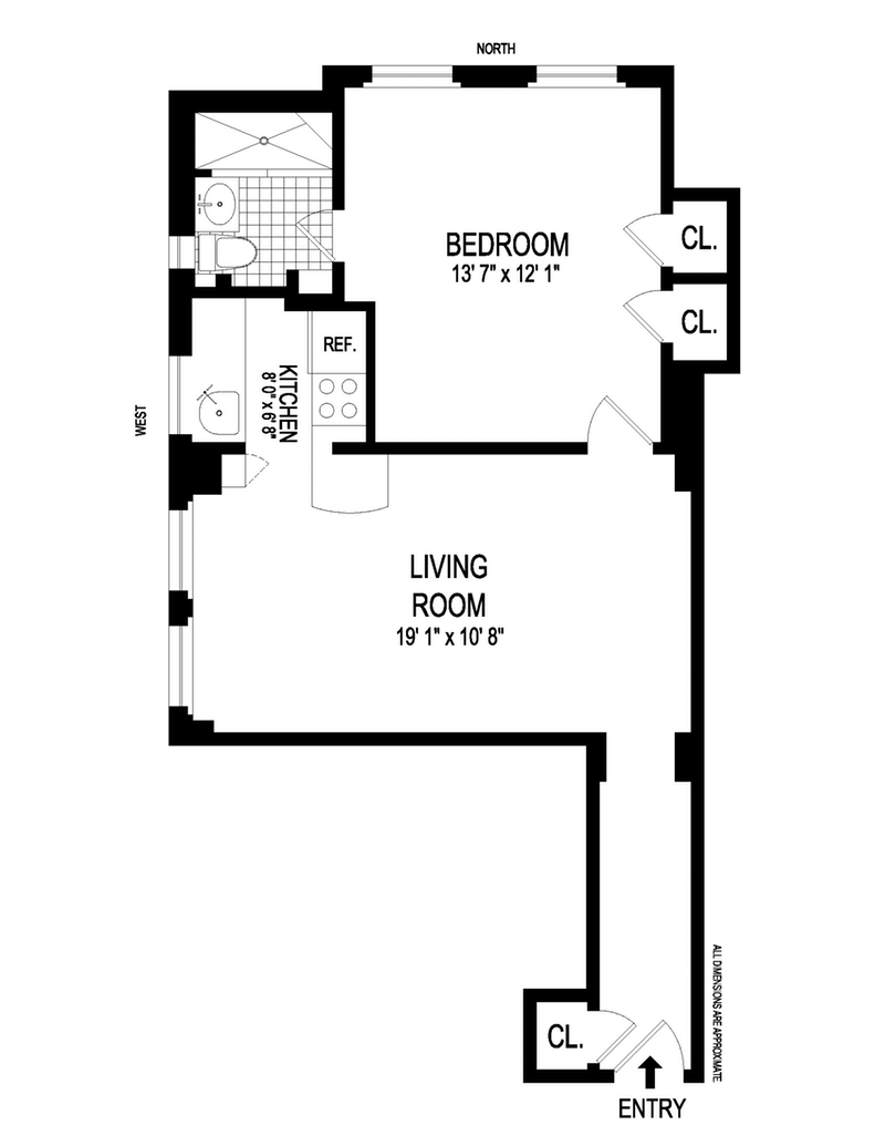 Floorplan for 333 East 43rd Street, 117