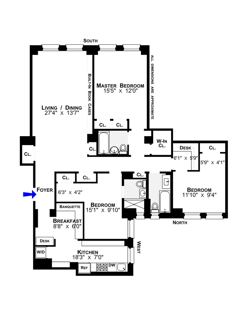 Floorplan for 215 West 90th Street, 2D