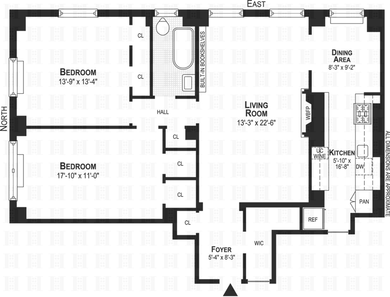 Floorplan for 242 East 19th Street, 4B
