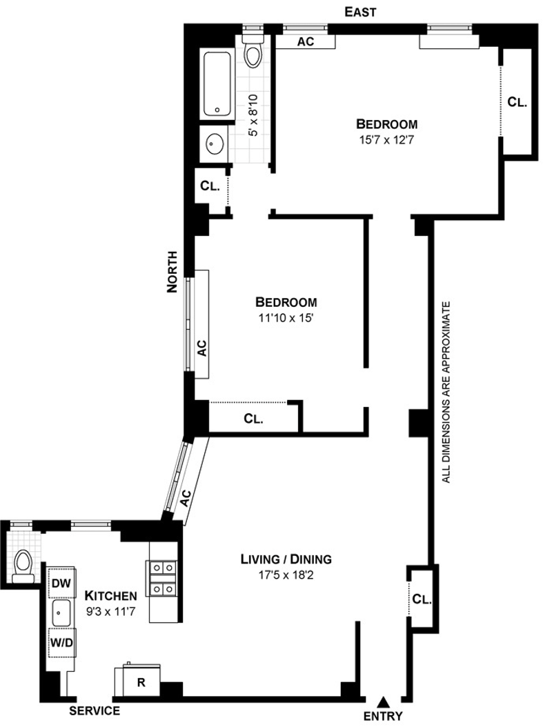 Floorplan for 220 West 93rd Street, 9C