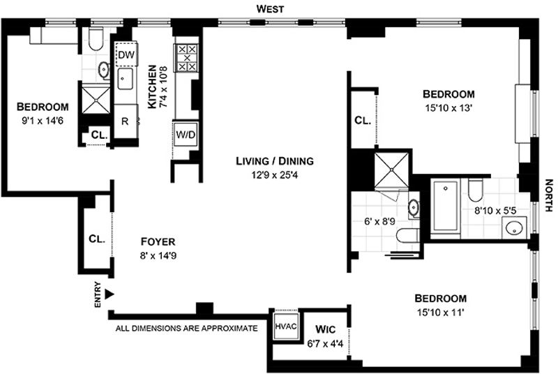 Floorplan for 310 West End Avenue, 16B