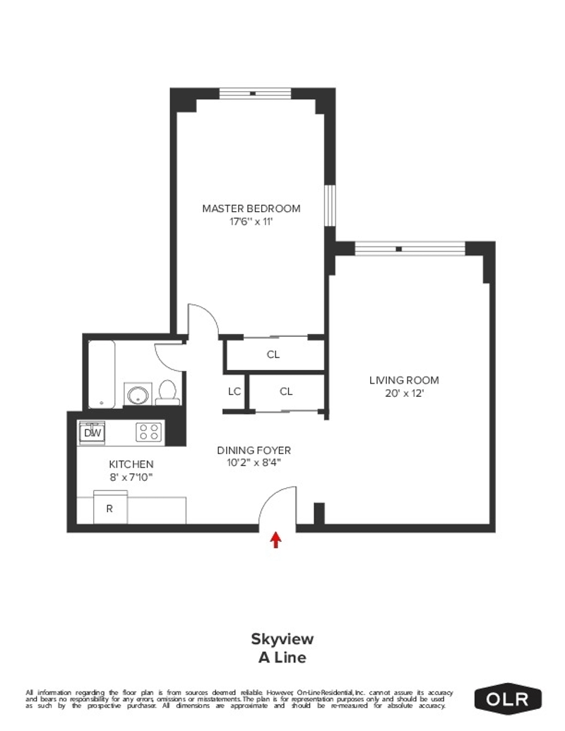 Floorplan for 5800 Arlington Avenue, 17A