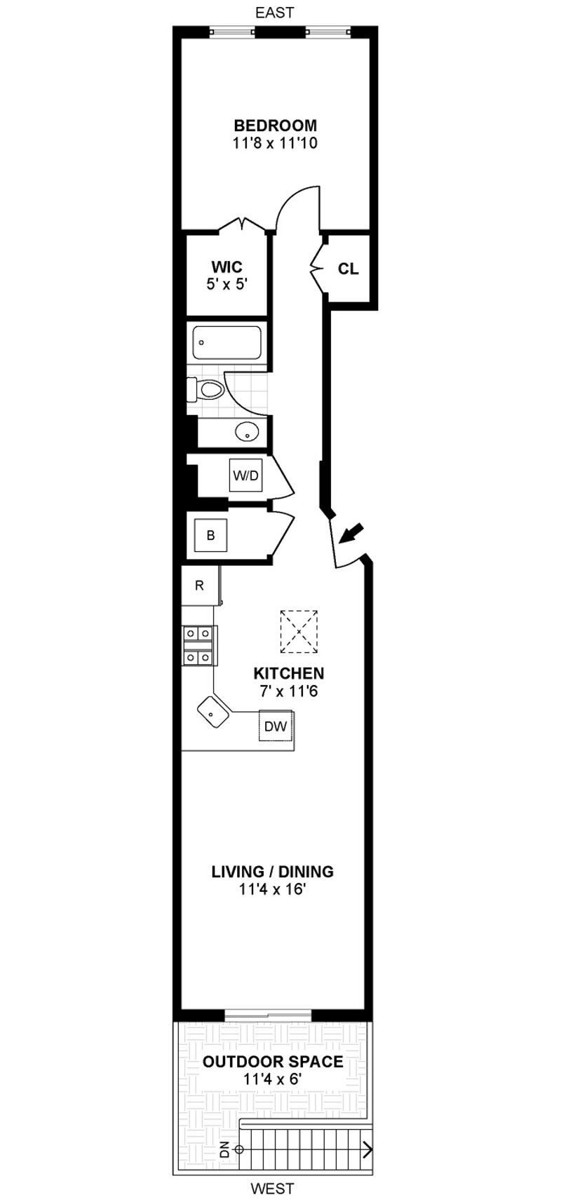 Floorplan for 512 Jefferson St, 4R