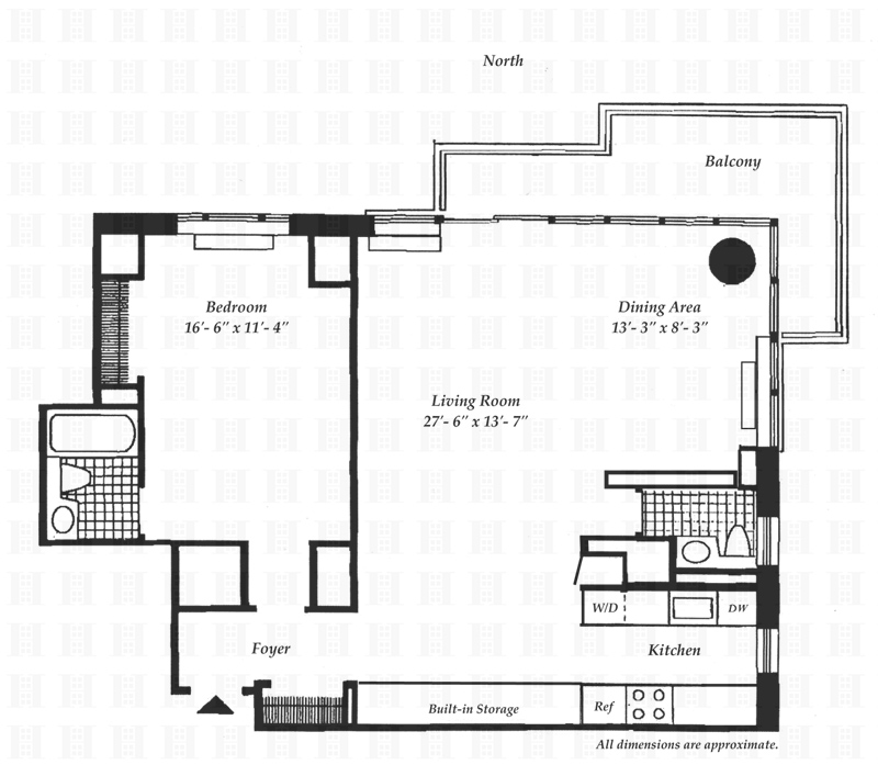 Floorplan for 161 West 61st Street, 24F