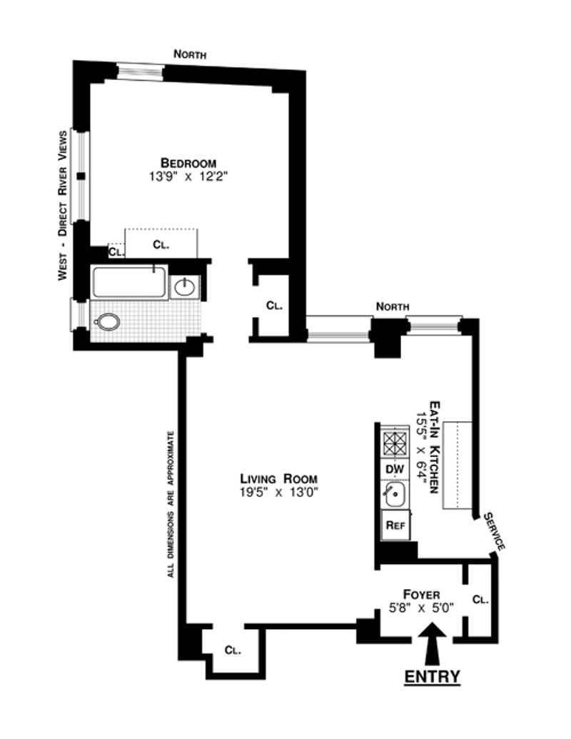 Floorplan for 639 West End Avenue, 15C
