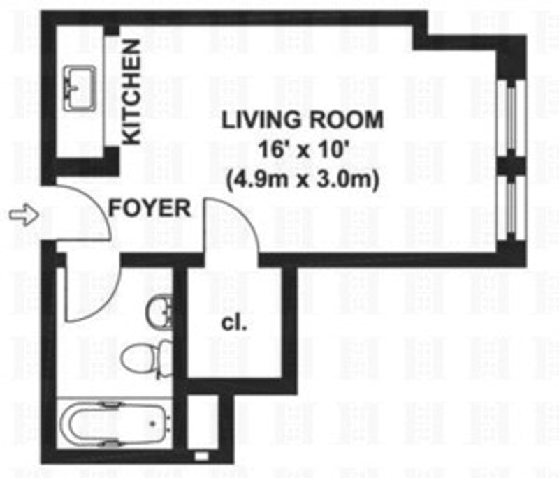 Floorplan for 457 West 57th Street, 608