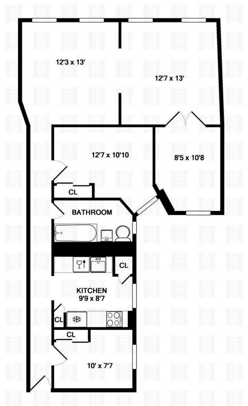 Floorplan for 203 West 94th Street, 4A