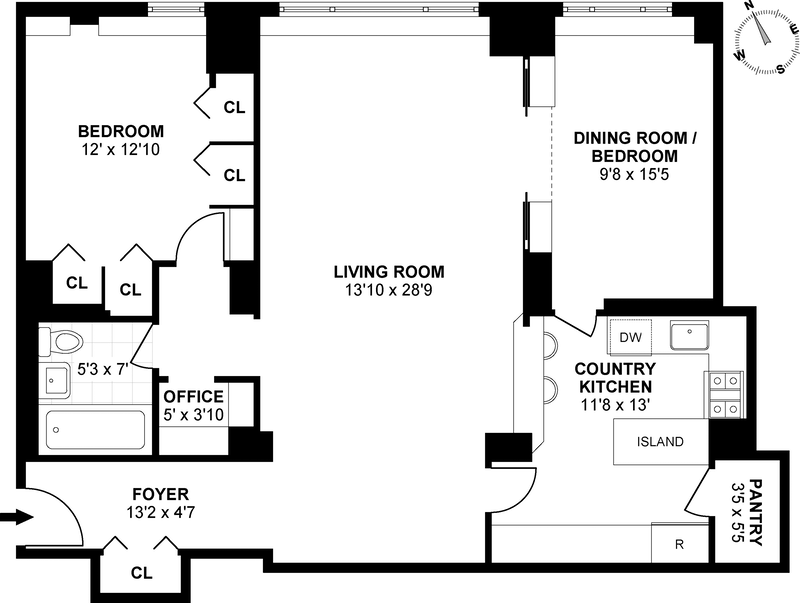 Floorplan for 60 Sutton Place South, 1ES
