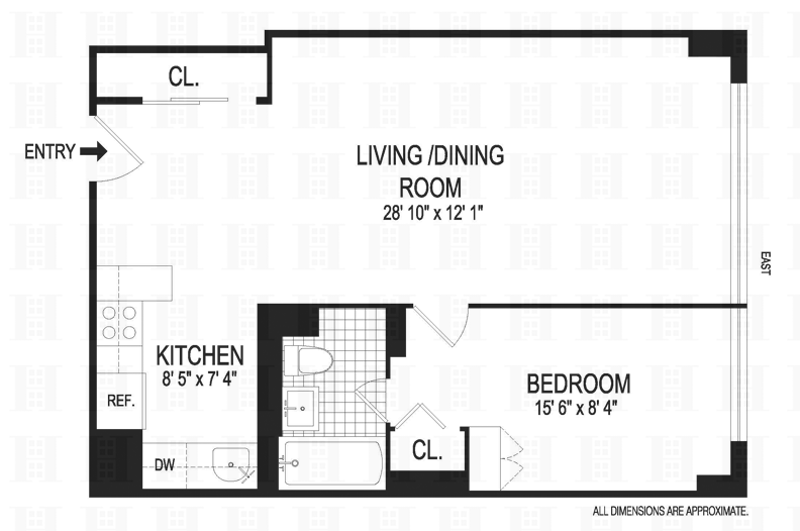 Floorplan for 305 East 40th Street, 19B