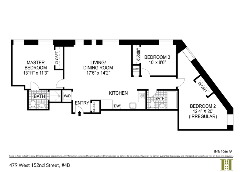 Floorplan for 479 West 152nd Street, 4B