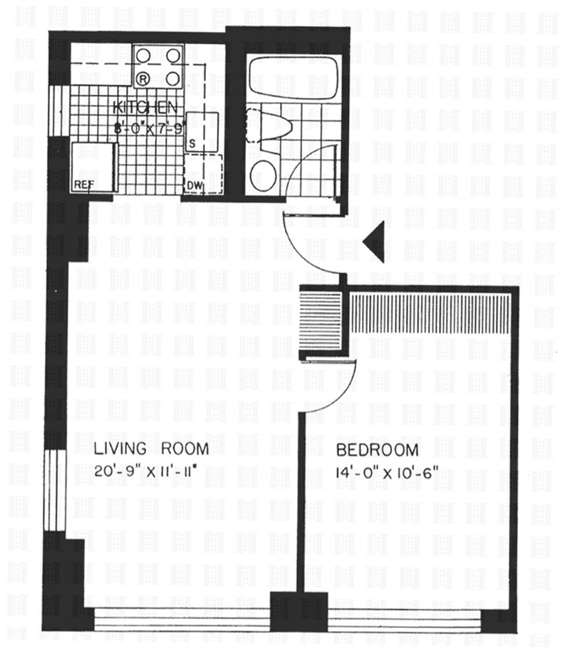 Floorplan for 236 East 47th Street, 32C