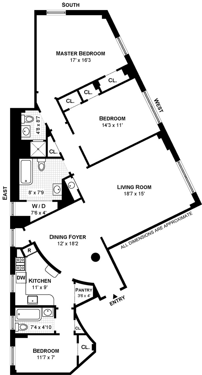Floorplan for 210 Riverside Drive, 4G