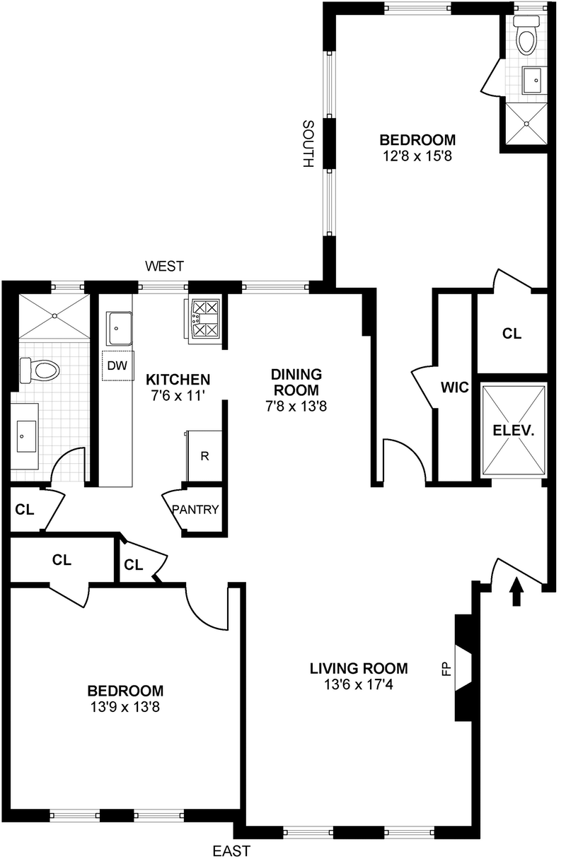 Floorplan for 35 -42 77th Street, 32