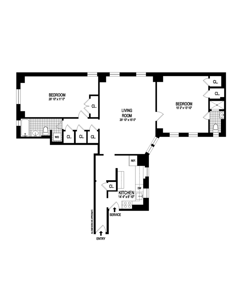 Floorplan for 98 Riverside Drive, 1D