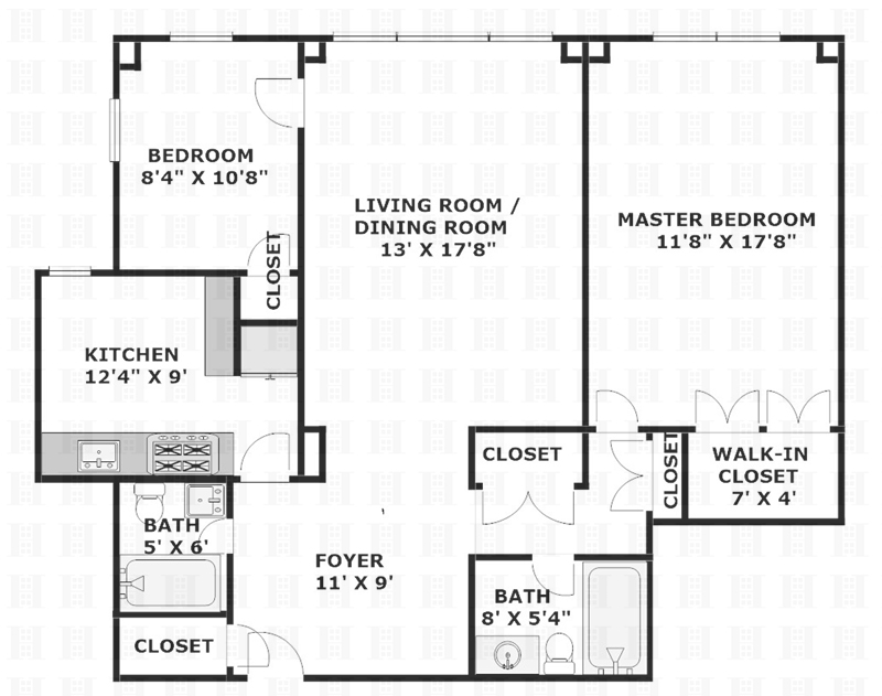 Floorplan for 401 East 89th Street, 6P