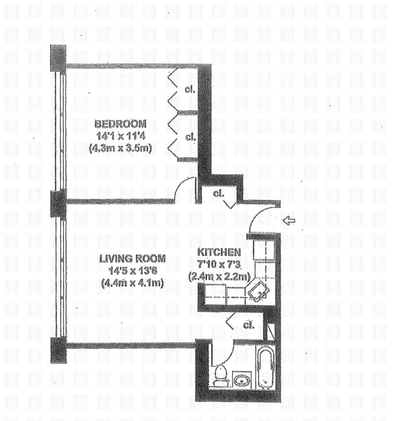 Floorplan for 333 East 45th Street, 22D