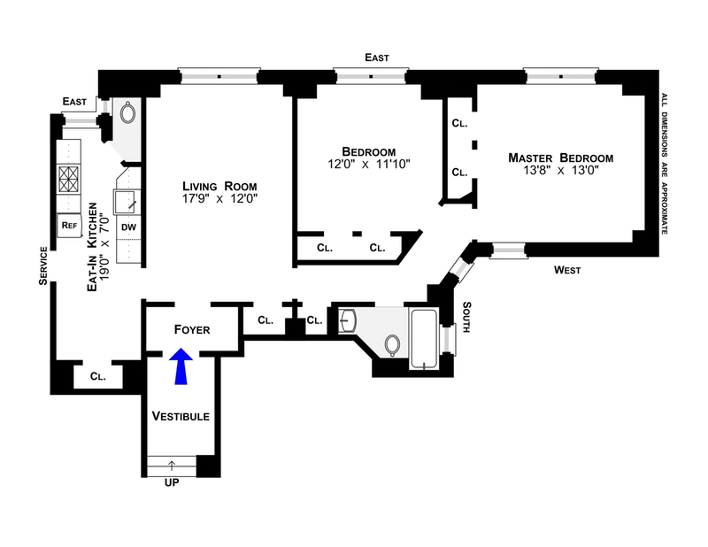 Floorplan for 890 West End Avenue