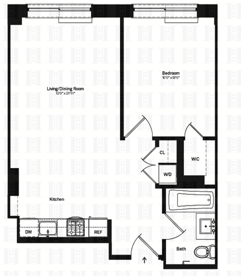 Floorplan for 505 West 47th Street, 4EN