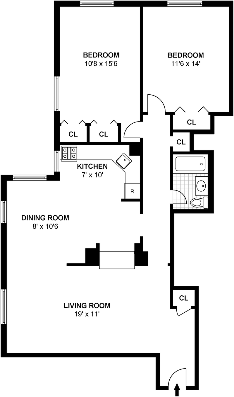 Floorplan for 345 Clinton Avenue